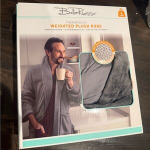 Bella Russo Gray Weighted Plush Robe for Men
